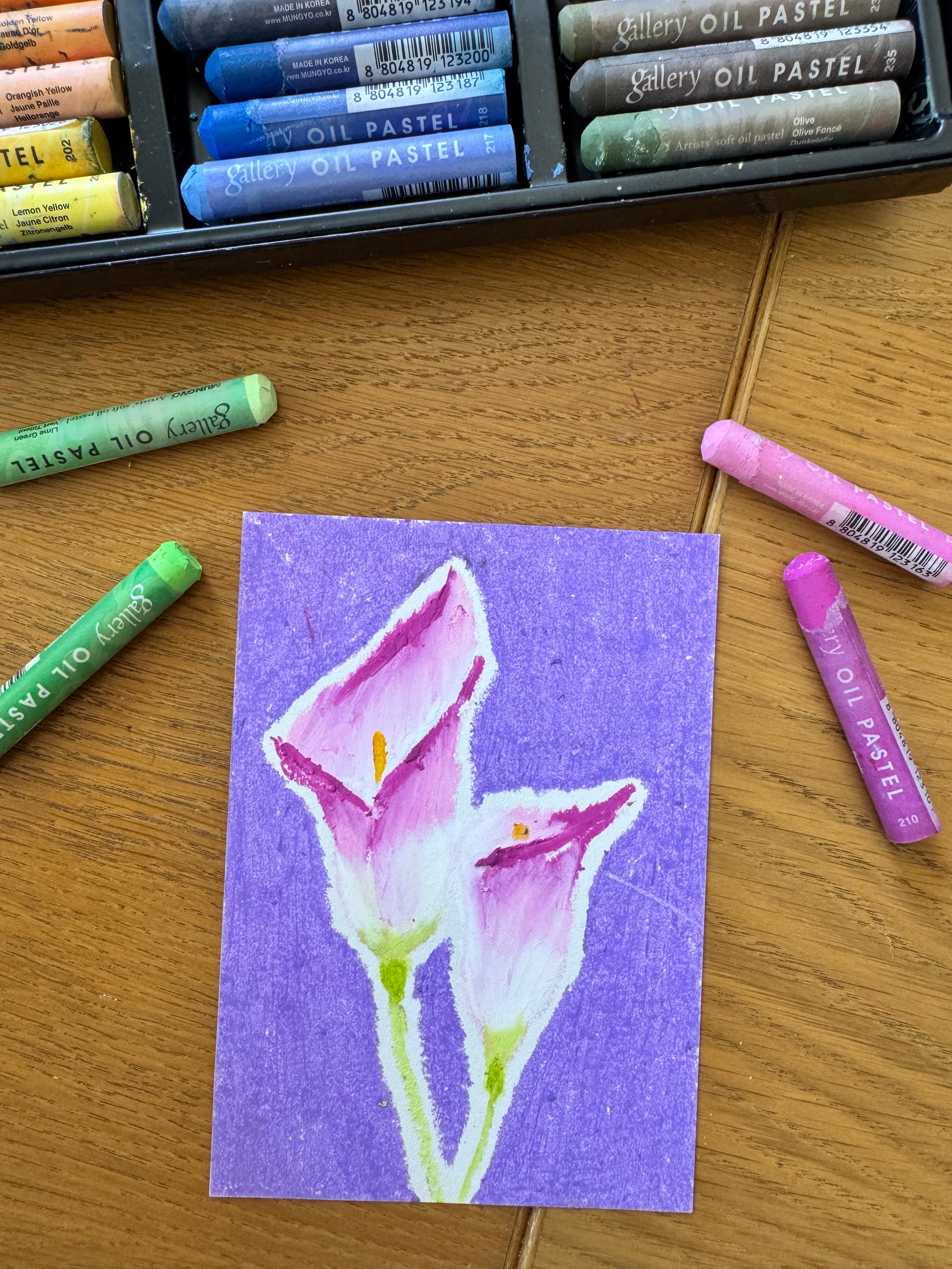 Tulip Original Oil Pastel Painting