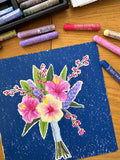 Flower Bouquet Original Oil Pastel Painting