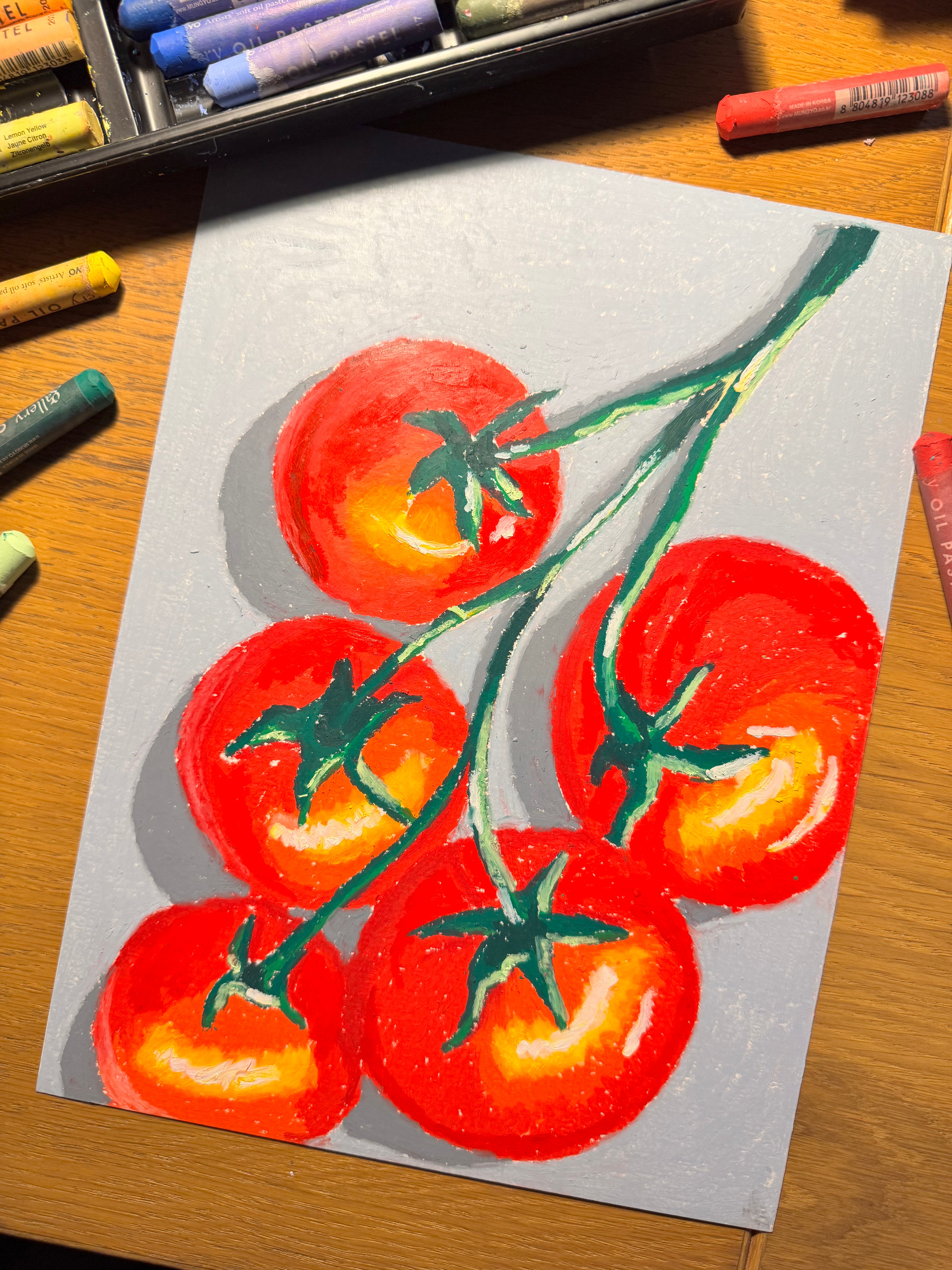 Tomatoes Original Oil Pastel Painting